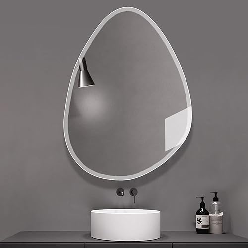 HIFASI Espejo de pared irregular, espejo de baño asimétrico montado en la pared, espejo de tocador único, espejo decorativo en forma de gotas de