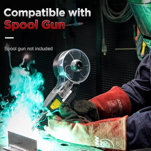 Image of ANDELI 205A MIG Welder, 6-In-1 Multi Process Gas MIG /Spool Gun MIG /Flux Core MIG /Spot welding /Lift TIG /Stick Aluminum MIG Welding Machine With Large LED Display,110 /220V Dual Voltage Welder Machine