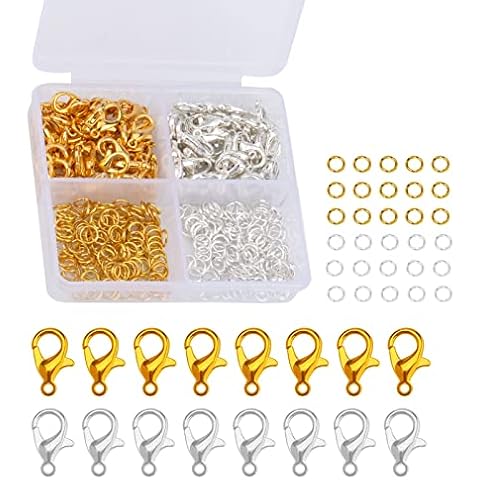 KINBOM 100pcs Lobster Clasps and Jump Rings Cover