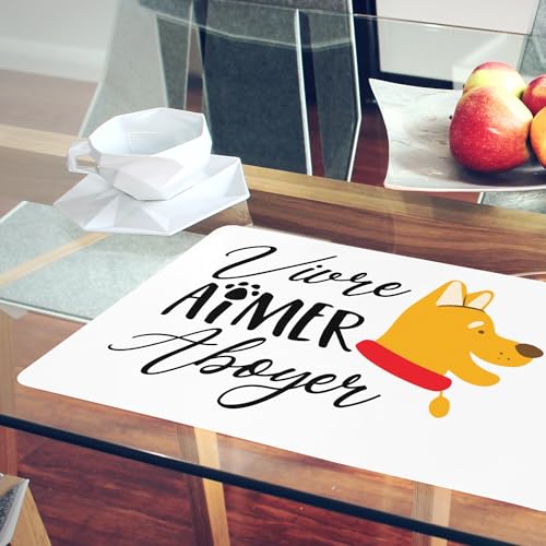 Sets de table chien en liège pour repas complices en famille - 6