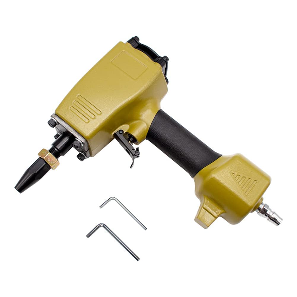 Gertrude Pneumatische Lochzange, Luftstanzmaschine Für Metallplatten, Luftlochstanzer, Lochdurchmesser 3–5 Mm, 1/4-Zoll-Anschluss, Luftdruck 6–8 Kg Gold,1