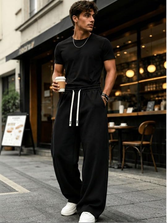 Image of Men's Oversized Baggy Track Pants| Comfortable Lounge & Streetwear Trousers