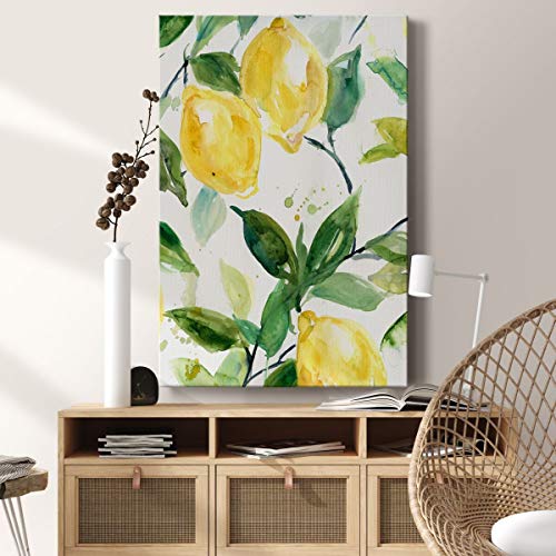 Renditions Gallery Canvas Wall Art Hanging Prints for Home Green Branches of Yellow Lemon Citrus Fruit Abstract Paintings for Living Room Wall Decorations - 8"X12" LT15 by Renditions Gallery - Used condition - Image 5