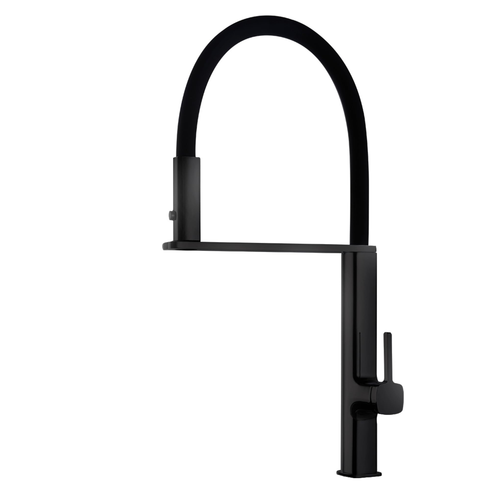 IMEX - Grifo Cocina Extraíble Negro Mate | Grifo Monomando Fregadero con Difusor | Griferia Cocina con Ducha Flexible 360º | Grifería en Latón | Serie Menorca