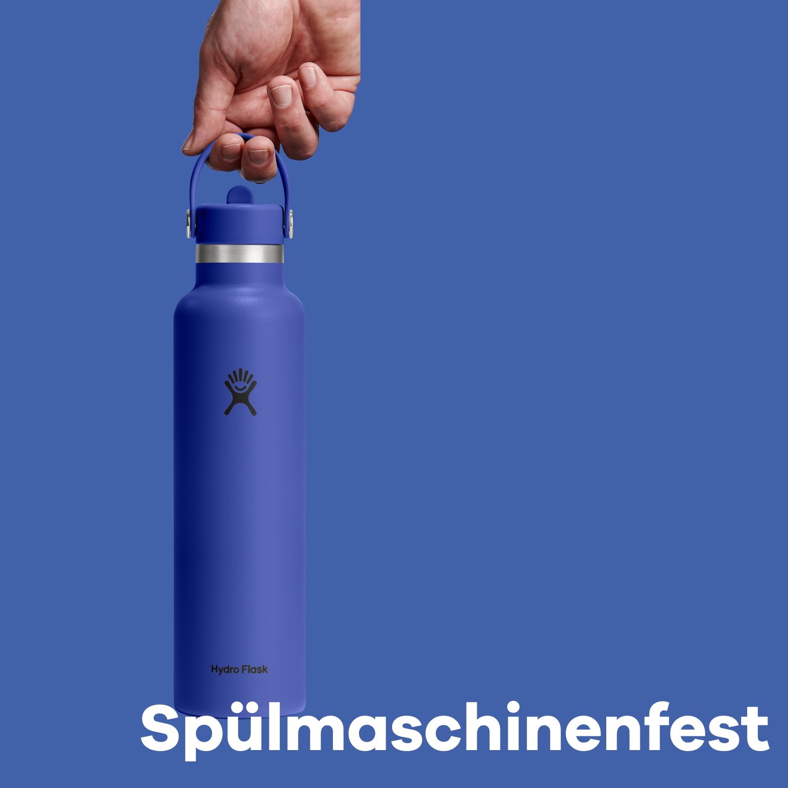 Hydro Flask – Standard Flex Straw Cap 621 ml (21 oz) Bottle | Edelstahl, auslaufsicher, passend für Getränkehalter – Kalt 24 Std. isoliert – White