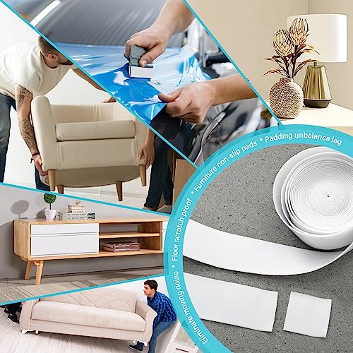 Gomake W79WE-5M Adhesive Felt Tape Vinyl Squeegee Buffer White Self-Adhesive Soft Fiber Felt Roll thumb #4