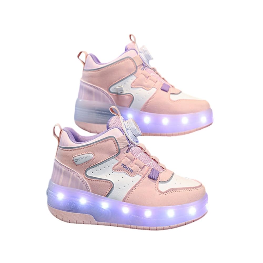 ENEN Zapatos con Ruedas Zapatillas con 2 Ruedas para niños y niña,Zapatillas de Correr al Aire Libre de Patinaje sobre Ruedas multifuncionales en Dos