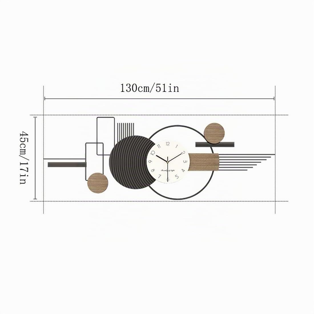 Grande orologio da parete - Orologio al quarzo silenzioso bianco e nero for soggiorno, ufficio, camera da letto, design elegante, durevole e decorativo(130 * 45cm)