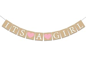 SUNBEAUTY It's A Girl Banner Baby Shower Decorations