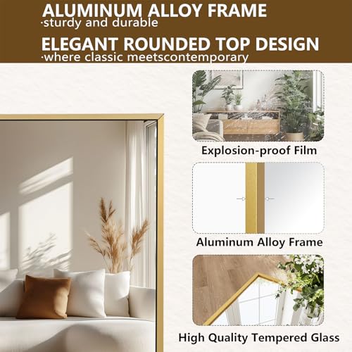 Image of Koonmi 77 inchx38 inch Floor Mirror Full Length, Large Gold Mirror