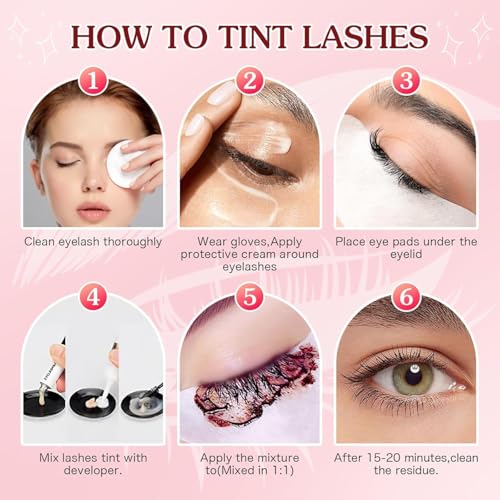 Eyelash & Eyebrow Color Kit,2 in 1 Professional Lash & Brow Color Kit Lash Color Kit with Brush Long Last Effect Up to 6 weeks,Natural,Safe & Easy Natural Brows Color DIY at Home (Black and Brown) - Image 7