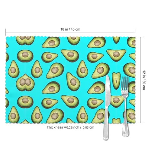Set de table polyester aux finitions soignées imprimé avocat - 6
