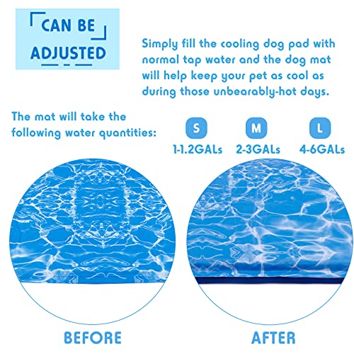 Dog Cooling Mat Pet Cooling Chill Pad Cool Blanket Water Injection Durable Cooling Dog Bed Mats For Extra Large Dogs Cats For Kennels Crates Beds Thick Foam Base #TOP6