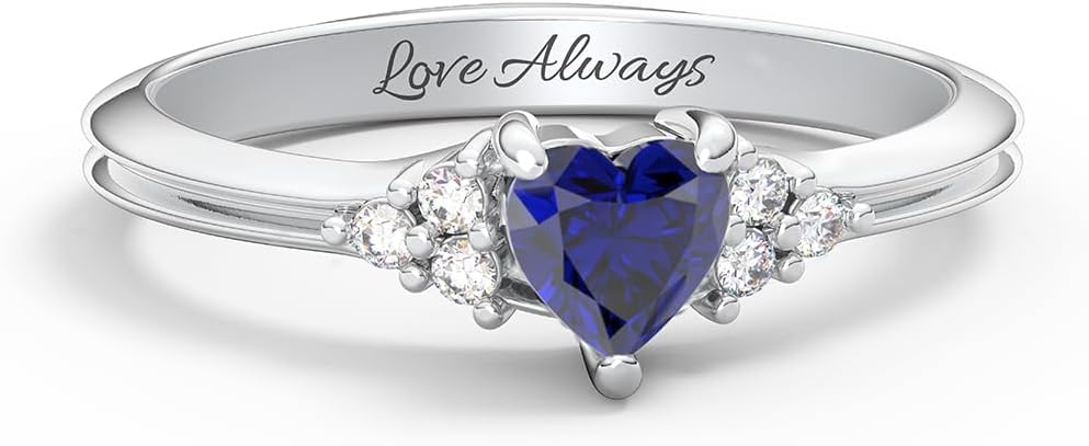 TSD Narrow Heart Ring with Shoulder Accents by Jewlr