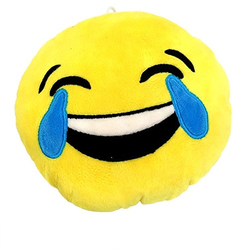 EMOJESSS Plush Cute Pillow Emoji Smile Cushion Shape Stuffed Pillow Doll Toy Yellow Smile Pillow Make Your Mood (Smile&Teers)