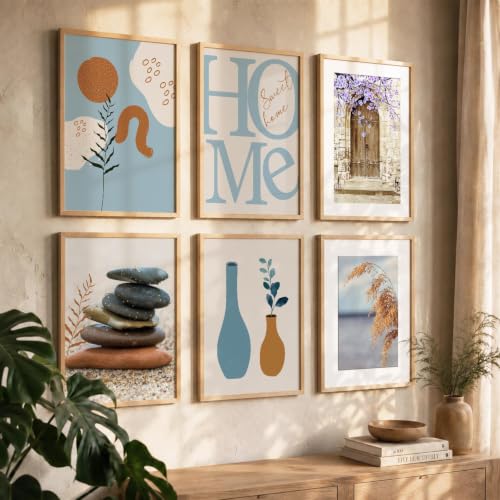 Image of kotart Boho Theme wall art for home decor, living room, bed room | Poster with frames wall hanging paintings | Boho digital wall art (10x13 inch, G)