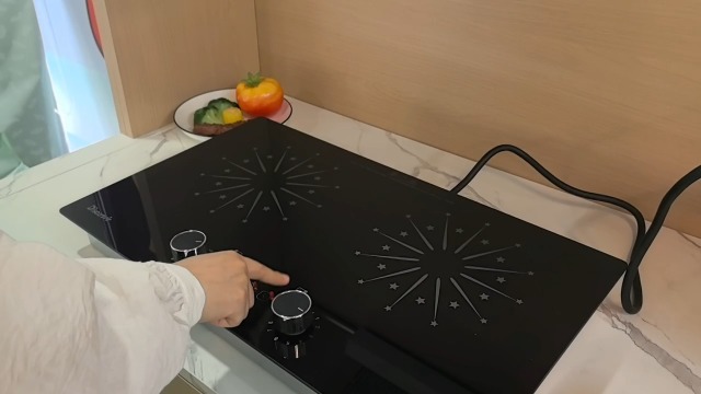 Image of 2 Burner Electric Cooktop 110V - 24 Inch(23.6 inchx 13.78 inch) Ceramic Stove Countertop & Built-in(22 inchx 12.2 inch), 2000W Two Burner Cooktop with Touch & Knob Control, Timer, Safety Lock, 120V Plug in