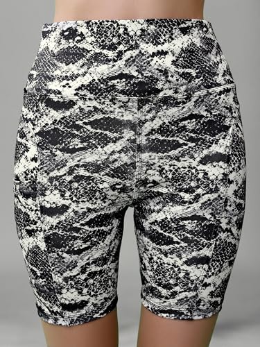 Image of Women's Polyester Stretchable Gym Shorts with Side Pockets High Waist Slim Fit Above Knee Length Activewear Tights Gym Fitness Cycling Running Yoga Shorts for Women