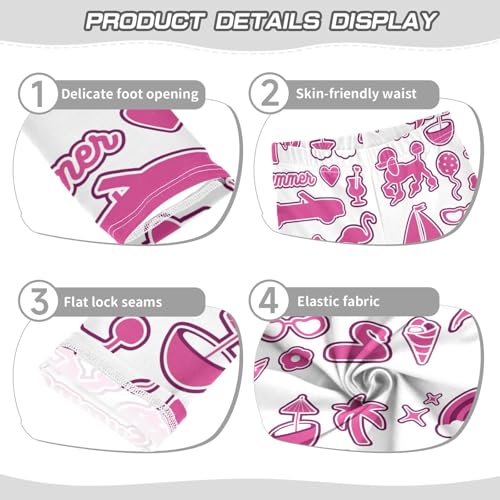 Daisy Rainbow Butterfly Star Girls Leggings,Workout Leggings for Girls Toddler Athletic Leggings Size for 3-10T3