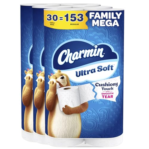 Charmin Ultra Soft Cushiony Touch Toilet Paper, 30 Family Mega