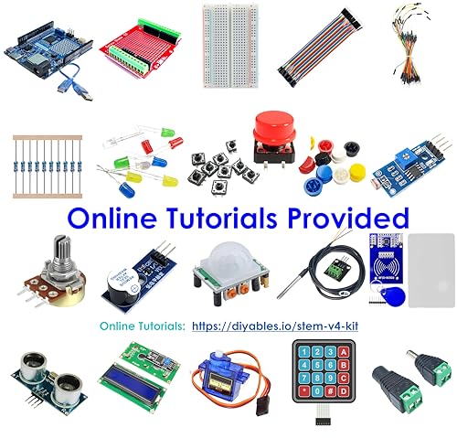 STEM V4 IoT Starter Kit – Fully Compatible with Arduino UNO R4 WiFi, Includes DIYables STEM Board, Sensors, Display, Modules, Expansion Board, Breadboard, Jumper Wires - Image 3