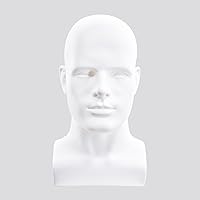 Vista 8 de Cabeza de maniquí de PVC negro para maniquí masculino soporte modelo pantalla sombrero bufanda pelucas pelo gafas sombrero belleza estilo Negro mate