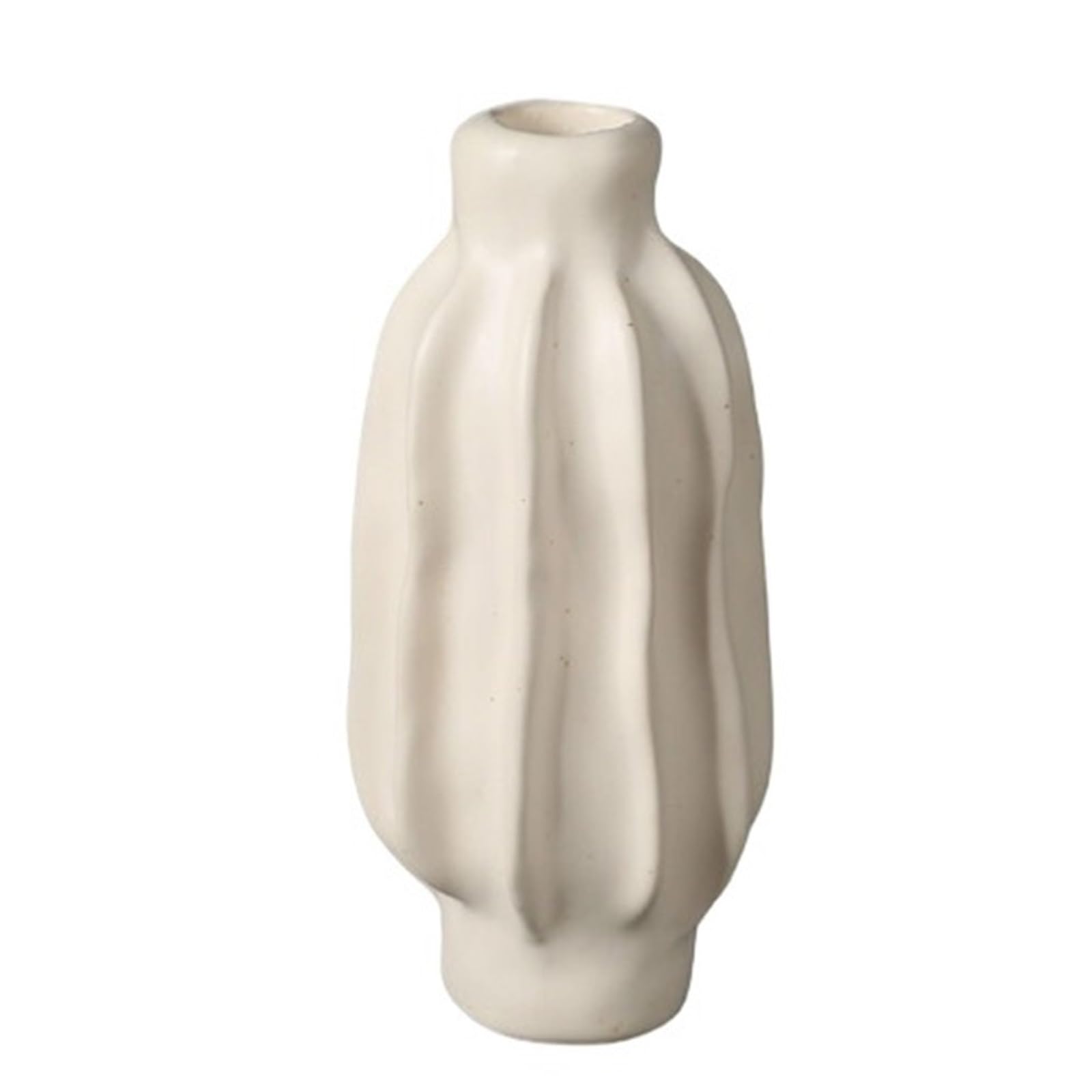 1Pair Cream Ceramic Candlestick Table Restaurant Plank House Decoration for Candle(Size3)