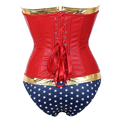 Grebrafan Soft Faux Leather Sweetheart Christmas Santa Claus cosplay Corset Top3