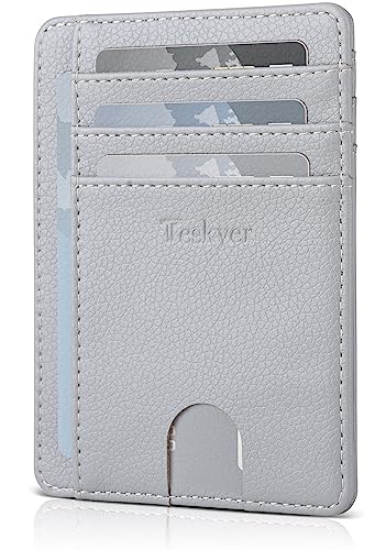 Image of Teskyer Slim Minimalist Wallet for Men, RFID Front Pocket Card Holder | Ultra Slim Front Pocket Design, 8 Card Slots, RFID Protection, Smooth Faux Leather for Everyday Carry