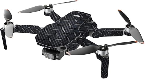 Miniatura 8 de Mighty Skins Fibra de carbono compatible con el dron portátil DJI Mini 2, protector dorado deslumbrante, acabado de fibra de carbono texturizado