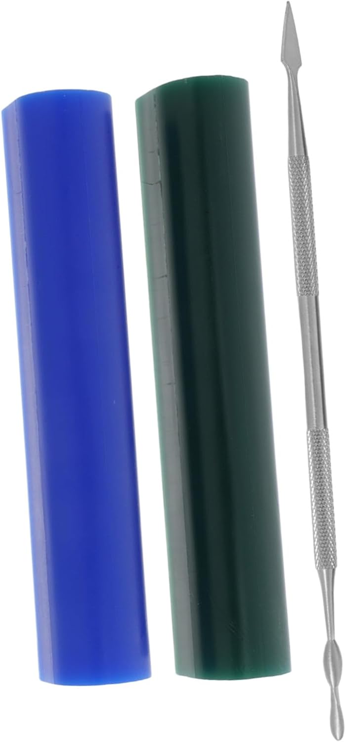 3pcs Blue Ring Carving Wax Tube with Stainless Steel Tool