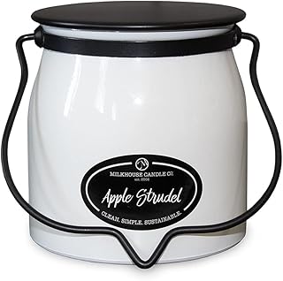 Milkhouse Candle Company - Apple Strudel - Creamery Collection - 16oz Double Cotton Wick Soy Candles with Beeswax - Long Burn Time, Made in The USA - Non Toxic, Premium Scented Candles