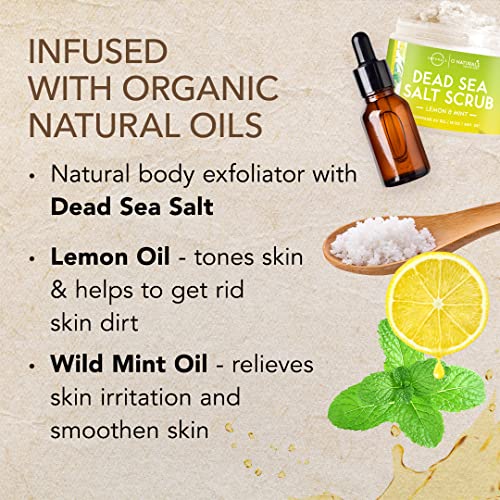 O Naturals 133 Exfoliating Lemon Oil Dead Sea Salt Deep-Cleansing Face & Body Scrub. Anti-Cellulite Tones Helps Oily Skin thumb #3