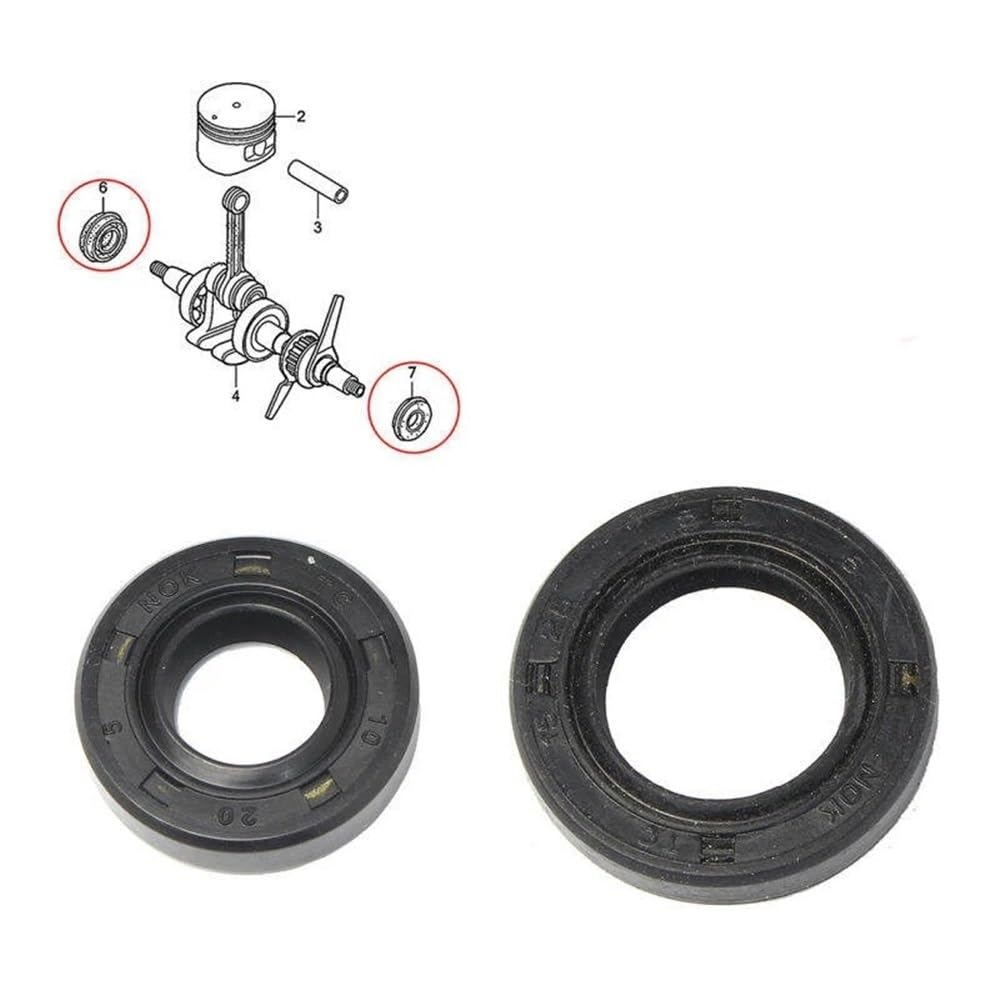 Kit de retenes Aceite y rodamientos Bolas for cigüeñal GX25 Compatible con desbrozadoras UMK425, GX25N, HHT25S FG110 Motor 4 Tiempos(5 Sets)