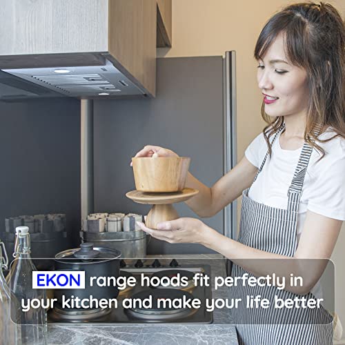 Range Hood Insert, EKON NAB01-30IN 900CFM Built-in Range Hoods Ducted/Ductless with 4-Speed Soft Touch Panel Control/Dishwasher-safe Filters, Kitchen Hoods for Over Kitchen Stove