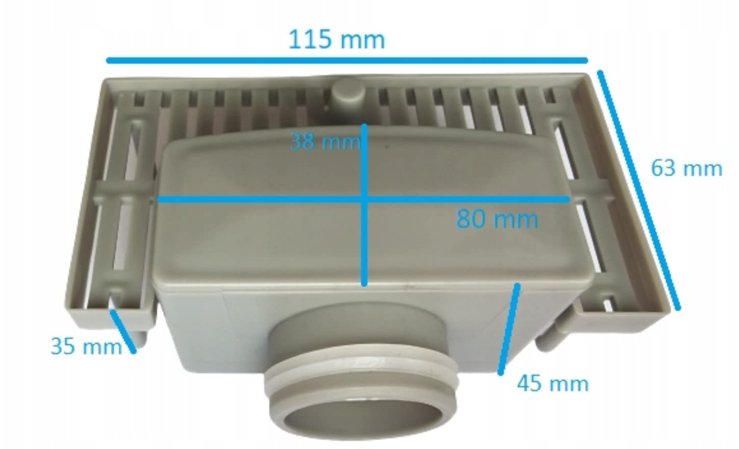 Desagüe Ducha Junta De Doble Labio Para Canal De Suelo Lineal Canal Mural Lateral Sifón NBR Para Canaleta De Ducha Con Bolas Diámetros De 36-38 mm Altura 33 mm Gris