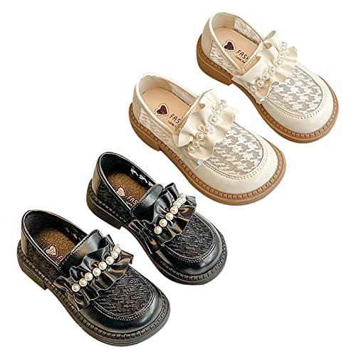 Girls School Uniform Loafer Flats Kids Leather Dress Shoes Pearl Mary Jane Slip On Sandals for Toddler Girls2