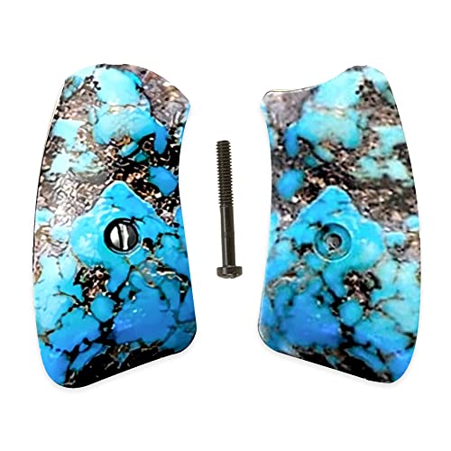 Premium Gun Grips Compatible Replacement for Ruger SP101 Grip Insert HD Picture of Turquoise UV Printed on Gun Grips - Premium Gun Grips