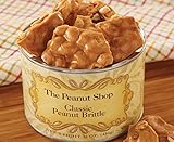 The Peanut Shop of Williamsburg Old Fashioned Peanut Brittle Candy, Hand Pulled Copper Kettle Cooked, Gluten Free Ingredients, Kosher Certified - 16 Oz Tin