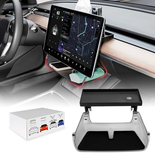 Klutchtech Under Screen Storage Organizer Model 3/Y Magnetic Center Console Organizer - Compatible with Tesla Model 3 2023-2017 Model Y Accessories 2024-2020 [Not Fit 2024 Model 3 Highland]