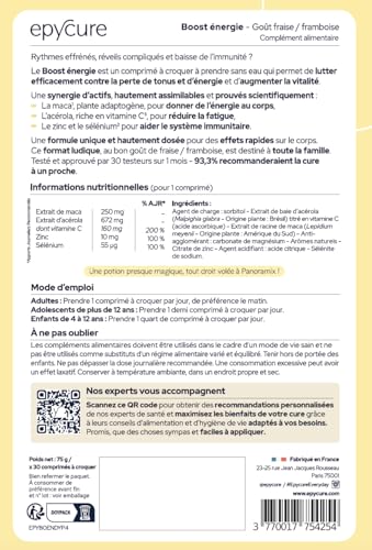 EPYCURE - Boost Énergie - Combat Fatigue & Baisse d'Énergie, Renforce Immunité, Tonus & Vitalité - 98% Naturel - Vitamine C, Zinc, Maca, Sélénium - 1 Mois - Vegan - Fabriqué en France – Image 6