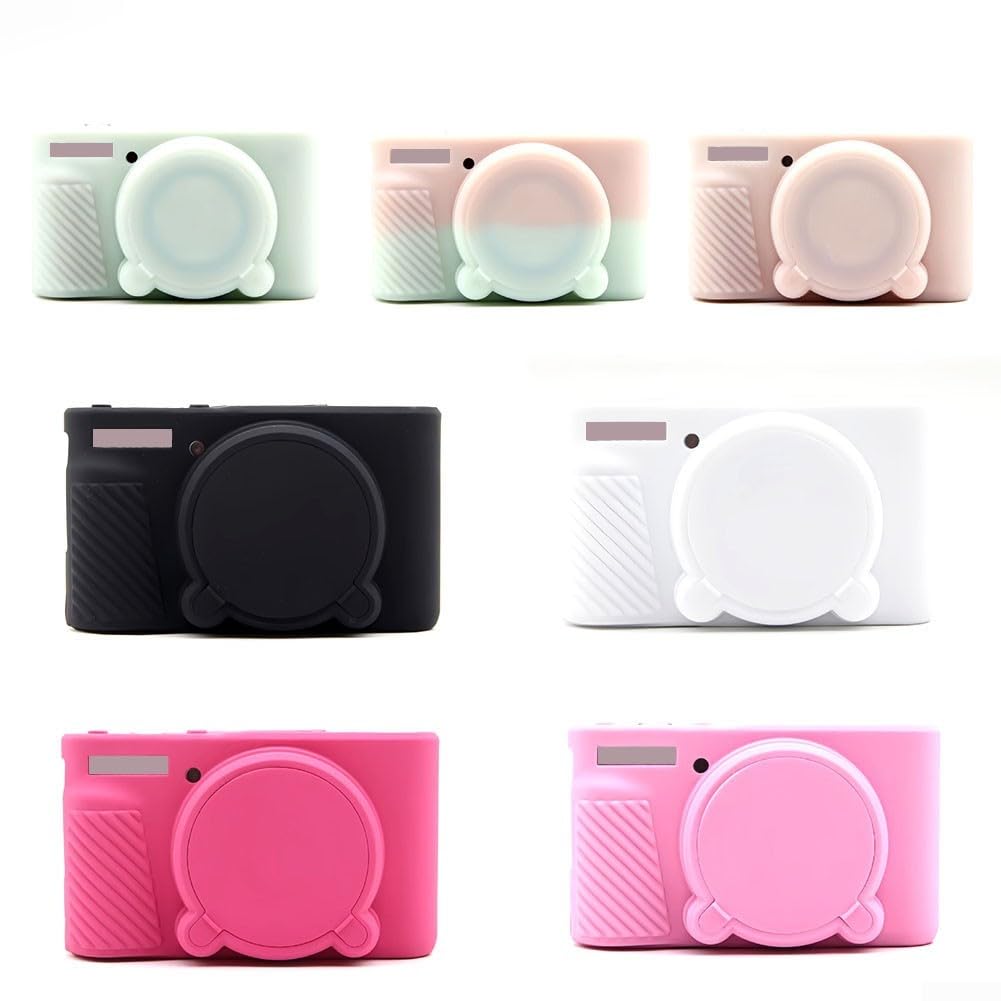 Étui En Silicone Rose Pour Canon PowerShot SX740/SX730 - Protection Anti-chocs Et Poussière Avec Couvercle D'objectif Amovible