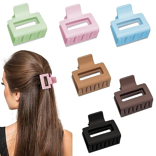 6 Pack de Pinzas de Garra para Cabello para Mujeres y Niñas, Medianas Rectangulares de 2 Pulgadas para Cabello Delgado o Medio miniatura 2