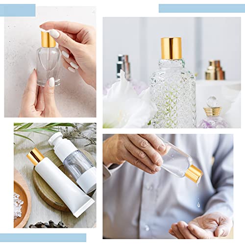 BENECREAT 12pcs Aluminized Replacement Plastic Press Caps, Golden Press Disc Caps Dispensing Lotion Bottle Closure for Squeeze Bottles Shampoo Bottle Dispensing Cap, Diameter 24mm Thread Type 410 by BENECREAT - Image 6