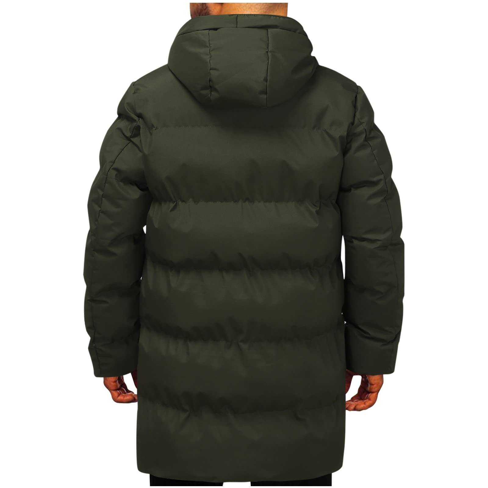 Abrigos de invierno para hombre Chaqueta Casual Sólido Bolsillo con cremallera Manga Larga Abrigo con Capucha Cálido Cremallera Empalme Abrigo Extra Largo Hombre Abrigo Invierno