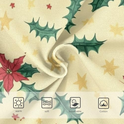 Girls' Hipster Panties Briefs Underwear for Girls Poinsettia Pattern Yellow Background3