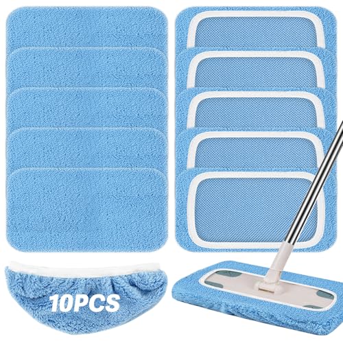 10 Stück Bodentücher Trocken für Swiffer Bodenwischer Nass,Supersaugfähig Trockene/Feuchte Bodentücher,Wiederverwendbare Mikrofaser Tuch Waschbar Wischmopp Bezug(Ohne Bodenwischer)