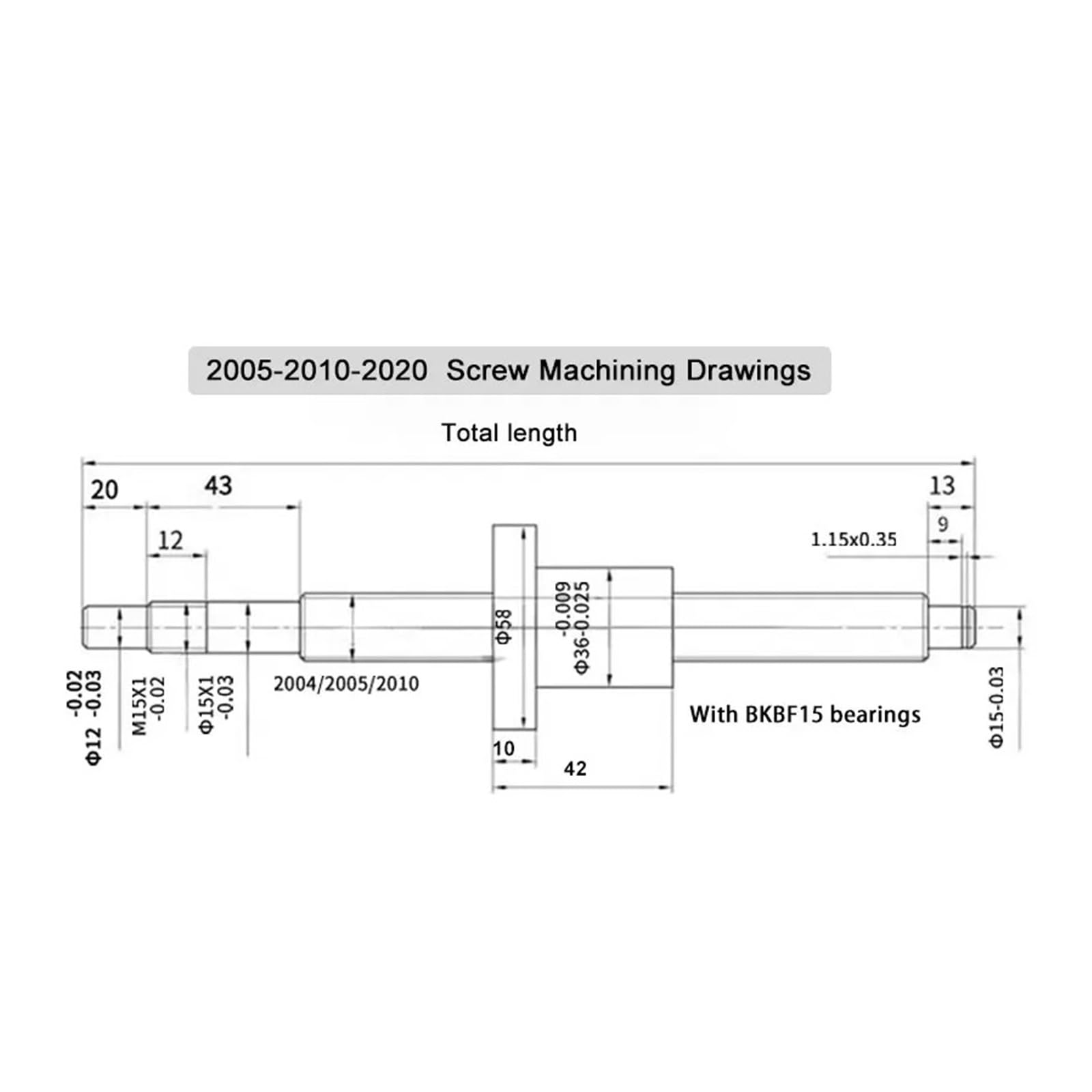 Metal Ball Screw nut end Processing C5 Ball Screw Nut SFU2005 Set Precision Screw 3D Printer Ball Screw Female Lead Screw(350mm)