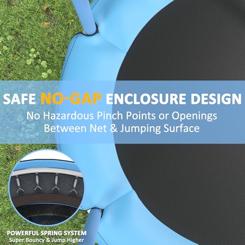 60" Toddler Trampoline for Age 2-4, 9ft Mini Kids Trampoline Indoor with Basketball Ball Adjustable Gymnastics Bar & Toys Swing Enclosure Net for Backyard ASTM Approved - image 4