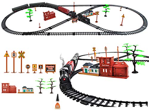 MT MALATEC Elektrische spoorweg lok kinderen peuterspeelgoed spoorbaan met treinstation rails 8239 - Image 6